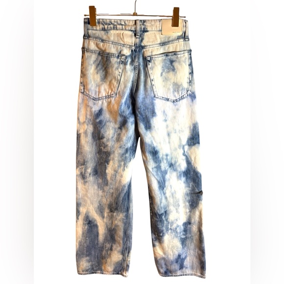 Rag & Bone Logan Wide Leg in Tie Dye Indigo Water Colour in Sz 25 - Picture 4 of 8